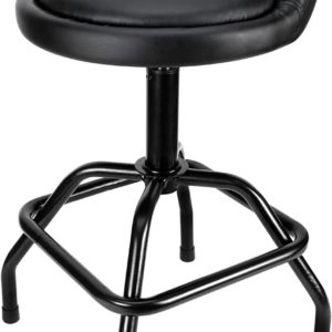 Performance Tool Pneumatic Adjustable Swivel Bar Stool w/ Back Support 26x32 Black W85011