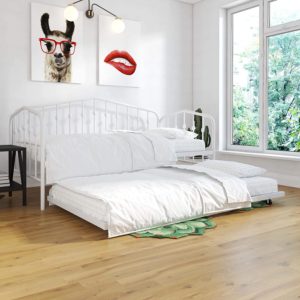 Novogratz Bushwick Metal Daybed & Trundle Twin Size White