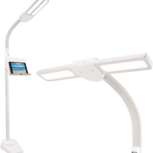 OttLite Dual Shade LED Standing Floor Lamp w/ Adjustable Stand