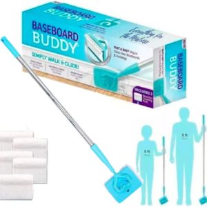 Baseboard Cleaner Tool Handle + 5 Reusable Cloths by Everything for the Mistress